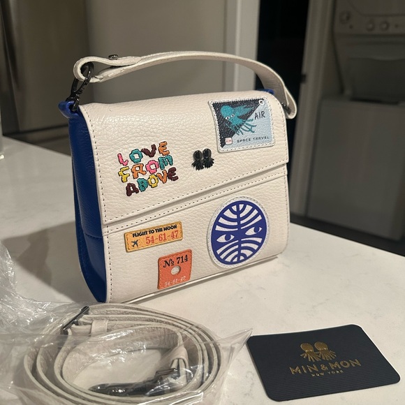Min & Mon Mini Crossbody Handbag - Limited Edition White/Blue - Picture 3 of 8
